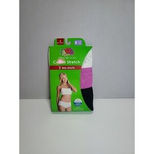 Fruit Of TheLoom Women's 3 Pair Boy Shorts Cotton Stretch Underwear Panties 8 XL